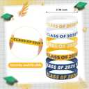 Skylety 72 Pieces Class of 2026 Wristbands Colorful Rubber Bracelets for Graduation Silicone Wristbands Present for Students Teachers 2026 Graduation Party Supplies, 3 Styles(Blue, Gold, White)