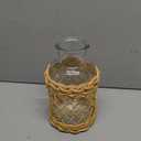 Flower Vases with Wicker Cover Woven Glass Vase Decorative Flower Bottle for Dining Room/Bedroom/Bathroom/Mantel (Willow)