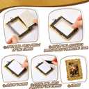 Qunclay 8 Pcs Vintage Picture Frames Set Gold Tiny Picture Frames Wallet Size Baroque Antique Resin Photo Decor for Valentines Day Wedding Party Tabletop Home Decor(Mixed Style 2)