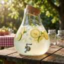 Style Setter Beverage Dispenser Cold Drink Dispenser Glass Jug, Metal Stand & Leak-Proof Acrylic Spigot Great for Parties, Weddings & More (2.5 Gallon, Glass with Cork Lid)