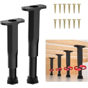Adjustable Height Center Bed Support Leg for Sagging Shelf, Furniture Legs for Frame,Slat and Riser (7-13.5(2PCS))