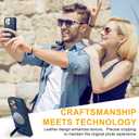 Magnetic for iPhone 16 Pro case with New with Kickstand [Compatible with MagSafe] Leather for iPhone 16 Pro 6.3'' Blue