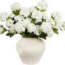 Artificial Flowers for Decoration, 3Pcs 23inch White Hydrangea Fake Flowers, Artificial Silk Flowers Bouquets Faux Flowers for Vase Faux Floral Stems for Wedding Party Kitchen Home Decorations