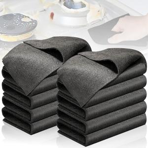 10PCS Thickened Magic Cleaning Cloth,Bsorbent Magic Cleaning Glass Cloth,Reuseable Streak Free Magic Fiber Microfiber Cleaning Cloth for Kitchen, Window, Glass, Cars (Black)