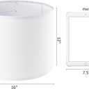 Pure-White Drum Lamp Shades Set of 2 Large Lampshade 16``Top x 16``Bottom x 12``High(Spider) Modern Lamp Shade for Table and Bedside Lamp - Lampshade Replacement