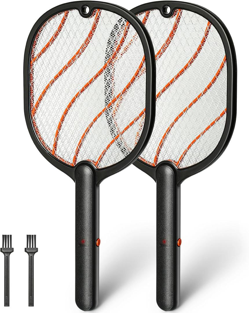 2 Pack Zapper Electric Zapper - Indoor Outdoor Zapping Racket for Control - Safe to Touch with 3-Layer Safety Mesh