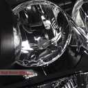 Black Housing Headlight Assembly Compatible with 2007-2014 Chevy Avalanche Suburban Tahoe, Clear Driver and Passenger Side Lamps