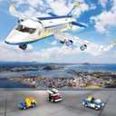 WINGIFT 510 Pcs City Passenger Airplane Building Set, 6 IN1 Plane Building Blocks Toys, STEM Aircraft Bricks with Shuttle Bus, Baggage Truck,Airplanes Model Toys Gifts for Adults Boys Girls Age 6-12+