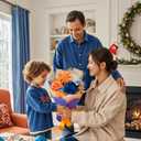 TINGE TIME Preserved Flowers Bouquet, Orange & Navy Blue Roses Gift Bouquet, Eternal Roses Bouquet for Wedding, Table Centerpieces, Mothers Day, Birthday Gifts, Anniversary, Graduation