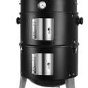 BBQ Charcoal Smoker for Meat: 16 Inch Heavy Duty 4 In 1 BBQ Charcoal Grills - Vertical Barbecue Smokers Grill Combo for Outdoor Cooking Patio Backyard Picnic Party Grilling