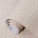 Khaki Grasscloth Peel and Stick Wallpaper 17.3"x120" Faux Linen Textured Contact Paper Removable Self Adhesive Vinyl Wallpaper for Bedroom Bathroom Kitchen Cabinets