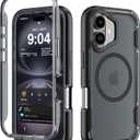 DEERLAMN Magnetic Shockproof Case for iPhone 16 6.1-Inch, [Compatible with MagSafe] [Military Grade Drop Protection] Translucent 2-Layer Durable Bumper Heavy Duty Protecive Phone Cover, Matte+Black