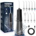 VIMMK Water Flosser, Cordless Water Dental Flosser, 9 Jet Tips 5 Modes 300ML IPX7 Waterproof, Portable Rechargeable Oral Irrigator for Home Travel - Gums, Orthodontic, Braces Care