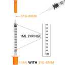 1/2ML 31Gauge 5/16inch/8mm Disposable Dispensing Lab Supplies Individually Sealed Packaging, 20 Pack