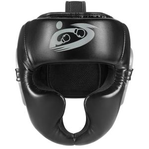 Boxing Headgear by Tworiver, PU Leather Head Guard Sparring Helmet for Boxing, MMA, UFC, Muay Thai, Kickboxing, Mixed Martial Arts, Wresting - Black