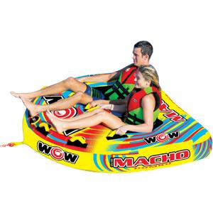 WOW Sports Macho Combo Towable Tubes for Boating, Accessories for Tubing, Water Tube for Boats - Double Seater 2 Person 340 lbs Capacity