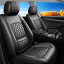 Fit for Forester 2015-2023-Waterproof Breathable Leather Automotive Seat Cushions Protector, Airbag Compatible, Full Set 5 Seats(Black)