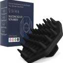 Silicone Scalp Scrubber - Massage Shampoo Brush, Soft Bristles for Hair Growth & Dandruff Removal - Ergonomic Design, Wet & Dry Use, Deep Cleansing Scalp Exfoliator for All Hair Types - Black