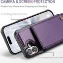 Vinich for iPhone 16 Plus Wallet Case with Card Holder, RFID Blocking Credit Slots Kickstand Shockproof Phone Cover Fit for iPhone 16 Plus 6.7" Purple