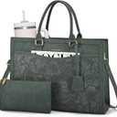 LOVEVOOK Laptop Tote Bag for Women, Large Work Computer Bag with Cup Holder | PU Leather Business Briefcase Teacher Travel College Bag Handbag fit for 17.3 inch Laptop, Office Purses Gifts for Women,2pcs