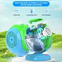 Joyfuture Bubble Machine, Automatic Bubbles Blower for Kids, Toddlers - 360 Rotation, 75 Adjustment, with Handle - Gifts Toys for Boys, Girls Age 1+ Year Old, Hallween, Outdoor, Birthday Party (Bule+green)