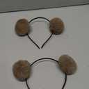 Elaine Room Headband Bear Ears Soft Ball Cute Fashion Pom Pom Halloween Christmas Party for Girls Boys Adults (2 set)