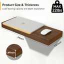 INHABIT UNION Walnut Floating Shelves for Wall, 24 in Wall Mounted Shelves Perfect for Bedroom, Bathroom, Living Room and Kitchen Decoration StorageSet of 2