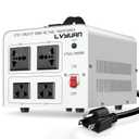 LVYUAN 2500 Watt Voltage Transformer Converter Step Up/Down Converter 110/120 Volt - 220/240 Volt with 2 US outlets, 2 Universal outlets and CE Certified,Circuit Break Protection