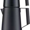 Saki Turkish Tea Maker Machine Pro, Electric Double-Pot Teapot 1.75L 120V, 120 Min Keep-Warm, Stainless Steel BPA-Free, Auto Shut-Off & Boil-Dry, LED Brew Ring, Matte Black