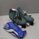 XUDREZ Cowhide Roller Skates for Women and Men High-Top Shoes Double-Row Design,Adjustable Classic Premium Roller Skates (39-US Men 6.5-Women 8, blue flash wheel)