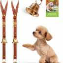 Leather Dog Door bells for Potty Training, Big Brass Puppy Dog Door Bells Extra Loud for Dogs Training, Housebreaking, Door Knob, Dog Bell to Ring to Go Outside Puppy Pet Supplies Leather 2Packs
