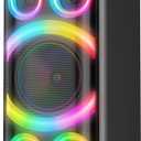 BOHINI Bluetooth Speaker, 160W Peak Powerful Loud Stereo Sound Deep Bass Wireless Boombox Portable Large Party Speakers with Subwoofer TWS Pairing Dynamic LED Light for Outdoor Camping Backyard Events