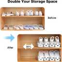 Neprock Shoe Slots Organizer, 20 Pack Adjustable Shoe Rack Stacker Storage Space Saver, Double Deck Shoe Rack Holder for Closet Organization (White)