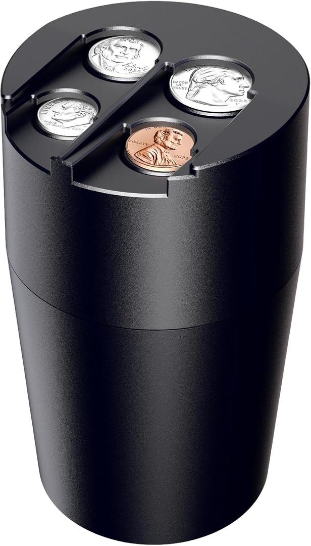 Zeyitian Large Capacity Universal Car Coin Holder and Organizer - Compatible with Most Vehicles