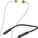 MIPEACE Bluetooth Earplug Headphones, Neckband Wireless Earbuds earplugs-29db Noise Reduction isolating in-Ear earplug Earphones with Controls,IPX5 sweatproof,19+Hour Battery(Blue Green)