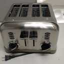 Cuisinart 4 Slice Compact Stainless Steel Toaster with Extra-Wide Slots for Bread, French Toast, Bagels & Pastries, Defrost & Reheat Functions, CPT-180P1, Brushed Stainless, Removable Crumb Tray