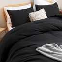 ROSGONIA King Size Comforter Set Black, 3pcs (1 Black Comforter & 2 Pillowcases), All Season Bedding Lightweight Bedspread Blanket Quilt Bed Set