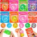 24 Pack Valentine Day Gifts for Kids Classroom Valentines Day Cards with Fidget Stress Balls for Kids School Stretchy Balls Squeeze Toys Valentines for Class Exchange Gifts Party Favors Boys Girls