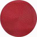 HODJOY Placemats Set of 6, Round Woven Table Mats for Dining Table, Washable Non-Slip Placemats for Christmas, 15inches (Dark Red)