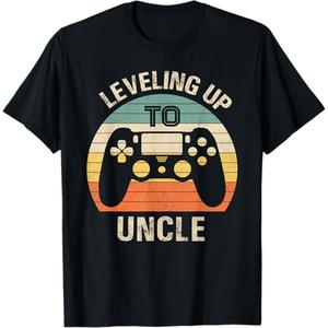 Leveling up to uncle 2025 funny video gamer vintage men T-Shirt L