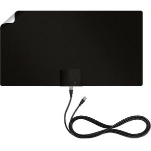 Mohu Leaf Supreme Pro Paper-Thin Indoor TV Antenna, Amplified, UHF VHF, 65-Mile Range, Multi-Directional w/12 ft. Cable, Signal Indicator