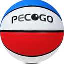 Official Rubber Basketball Outdoor Indoor Mens Basketball Ball Size 3/4/5/6/7 for Kids Youth Teen Boys and Girls Gift Ideas(Without Pump) (Blue+Red+White)