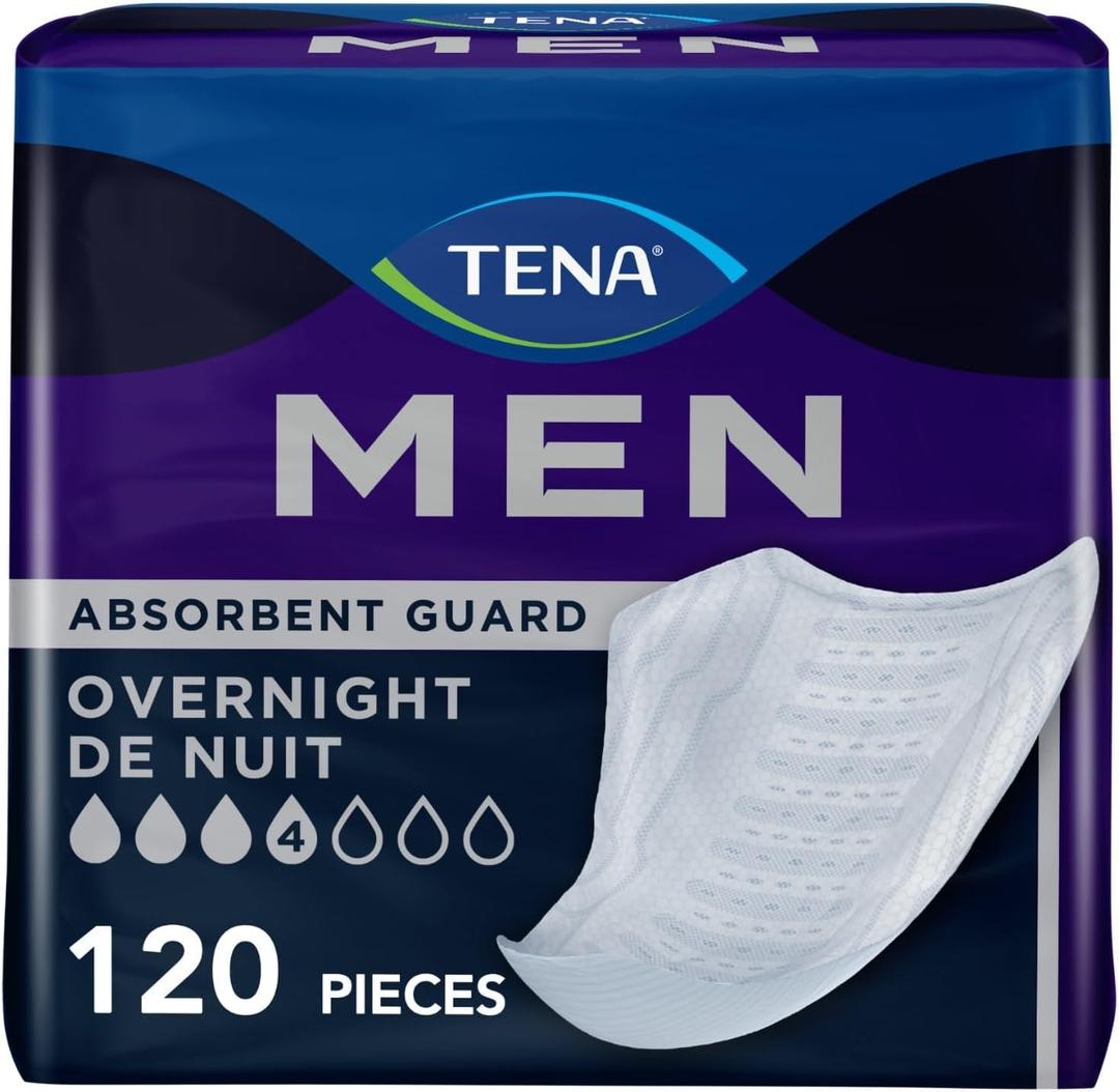 TENA Men Overnight Guards, Incontinence Pads for Men, 120 ct