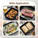 3 Pack Deep Baking Pan Set, 9/11/13 Inch Nonstick Roasting Pan, Rectangle Cake Pans, Heavy Duty Thickness Bakeware Roasting Tray, for Toaster Oven, Thanksgiving Christmas Roast Turkey(Black)