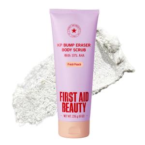 First Aid Beauty - KP Bump Eraser Body Scrub, Keratosis Pilaris Exfoliator with Glycolic and Lactic acids, Helps Reduce Chicken Skin Bumps, Safe for Sensitive Skin