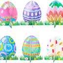 3 x Gyufise 12 Pack Happy Easter Honeycomb Centerpieces for Table Decorations Bunny Easter Egg Centerpieces Decor for Easter Day Birthday Anniversary Party Supplies