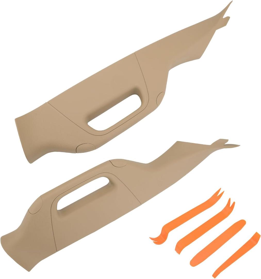 2 x HQPASFY A Pillar Grab Handle Interior Trim 1 Pair, Compatible with 2011-2016 Ford F250 F350 F450 F550 Super Duty, Replace# BC3Z-2503599-AA, BC3Z-2503598-AA, Left Right Driver Passenger Side (Tan)