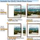 Wood 22x22 Picture Frame with 18x18 Mat Deep Brown, Display 18x18 with Mat or 22x22 without Mat, Wood 22 by 22 Photo Frame, 22 x 22 Frame for Wall Hanging Display, Deep Brown