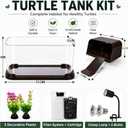 Turtle Tank Starter Kit, Durable PC Turtle Aquarium Kit (13.2 X 8 X 8.6IN)