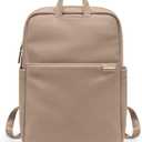 Slim Laptop Backpack for Women, Lightweight Business Backpack for Women Computer Bag Purse for Commuting, Fit 16 Inch,Champagne Brown